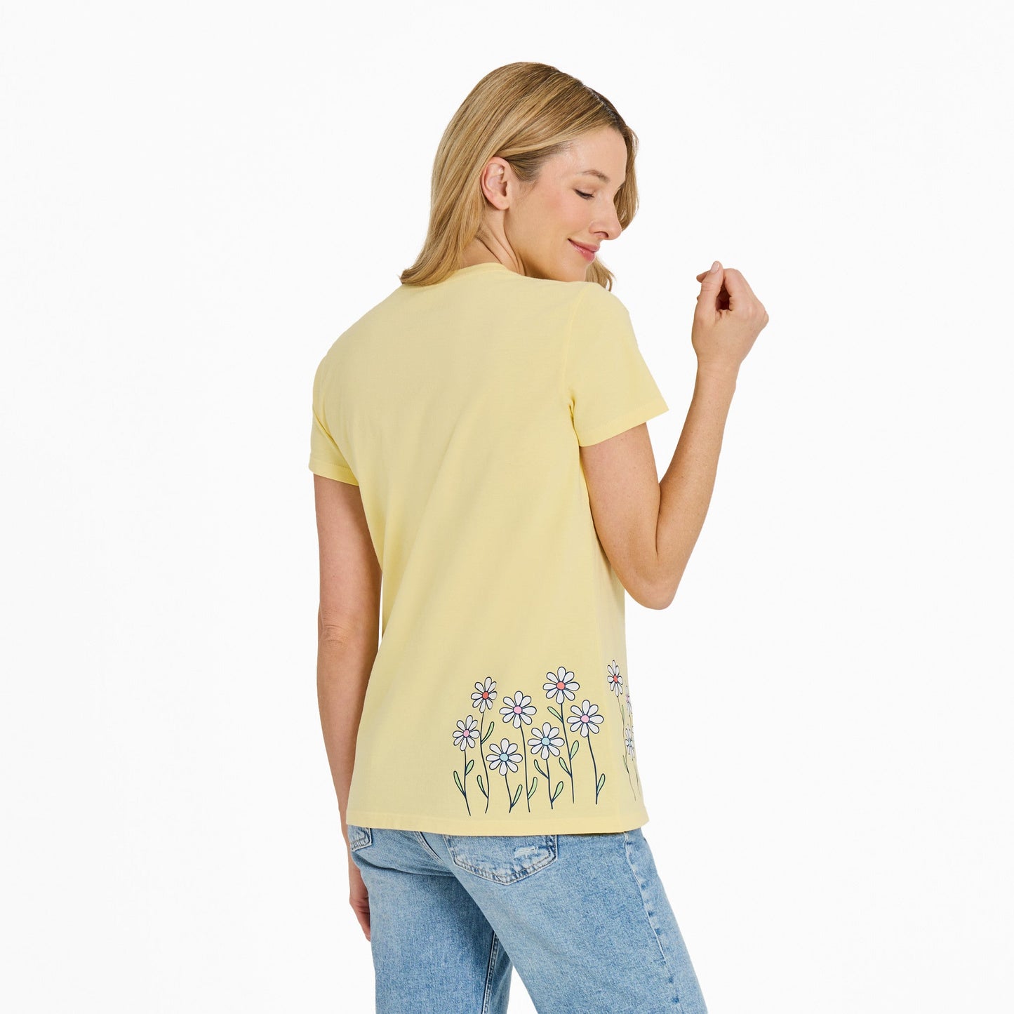 Women's Vintage Daisy Garden Short Sleeve Crusher Tee