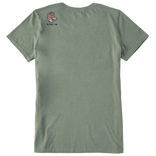 Women's Giddy Up Little Boots Short Sleeve Crusher Tee