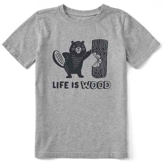 Kids Life is Wood Beaver Short Sleeve Crusher Tee