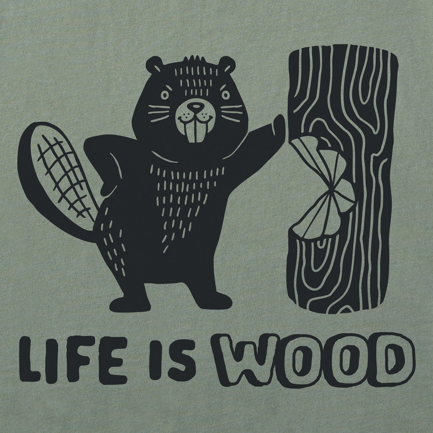 Men's Life is Wood Beaver Short Sleeve Tee