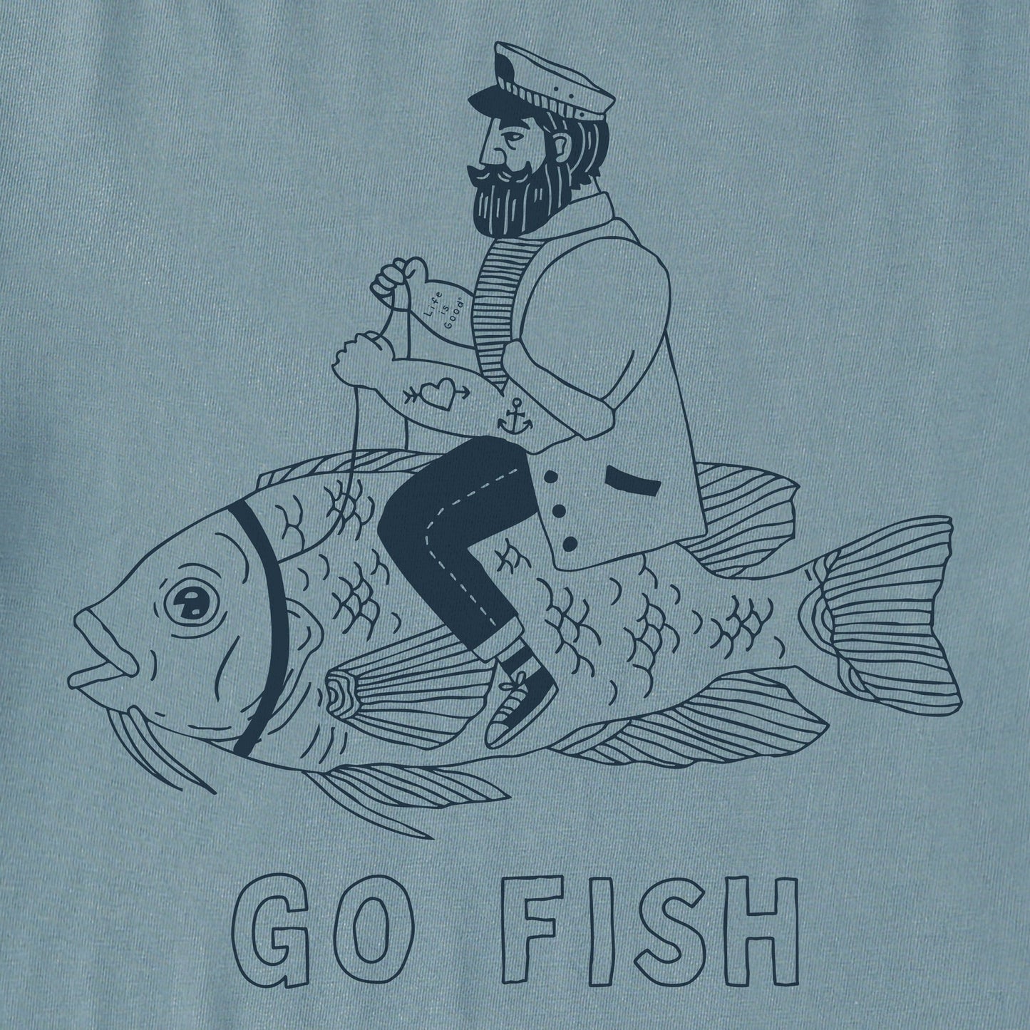 Men's Go Fish Short Sleeve Crusher Tee
