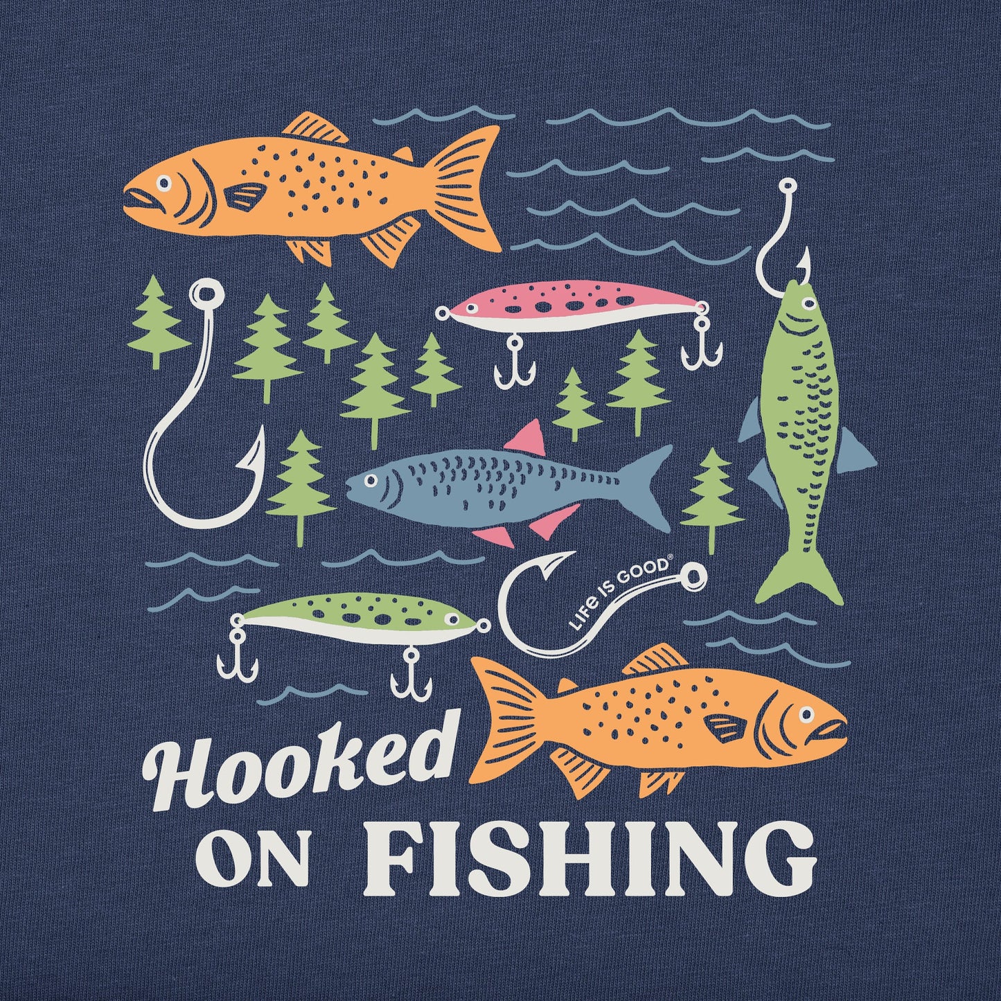 Men's Hooked on Fishing Short Sleeve Tee