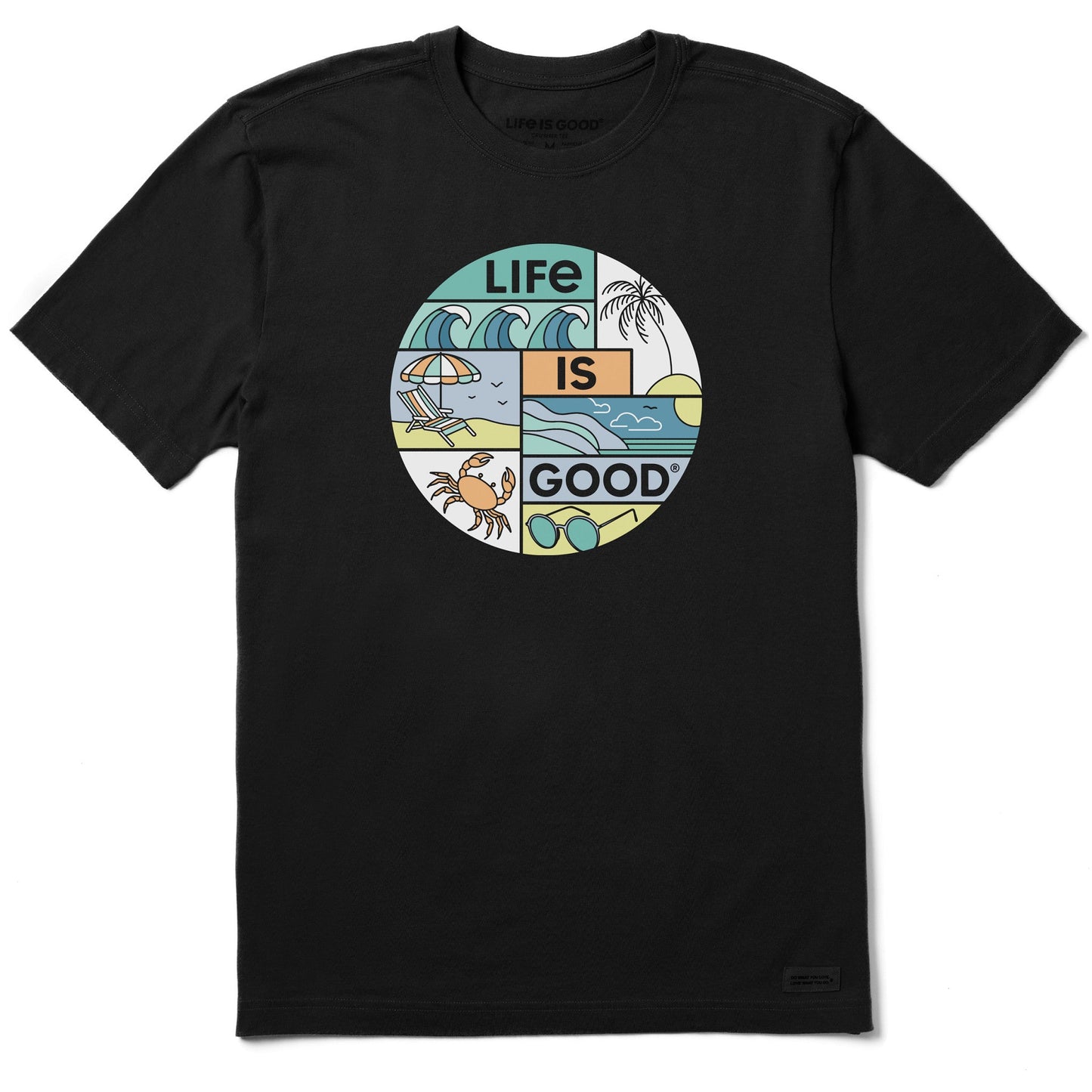 Men's Life is Good Beach Scenes Short Sleeve Tee