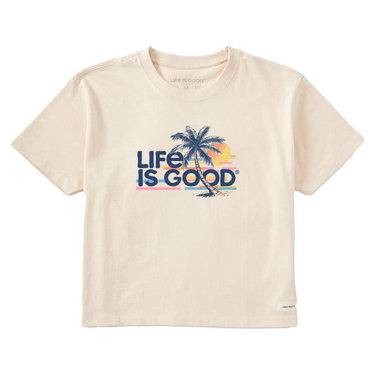 Women's Retro Palm Beach Short Sleeve Crusher Boxy Tee