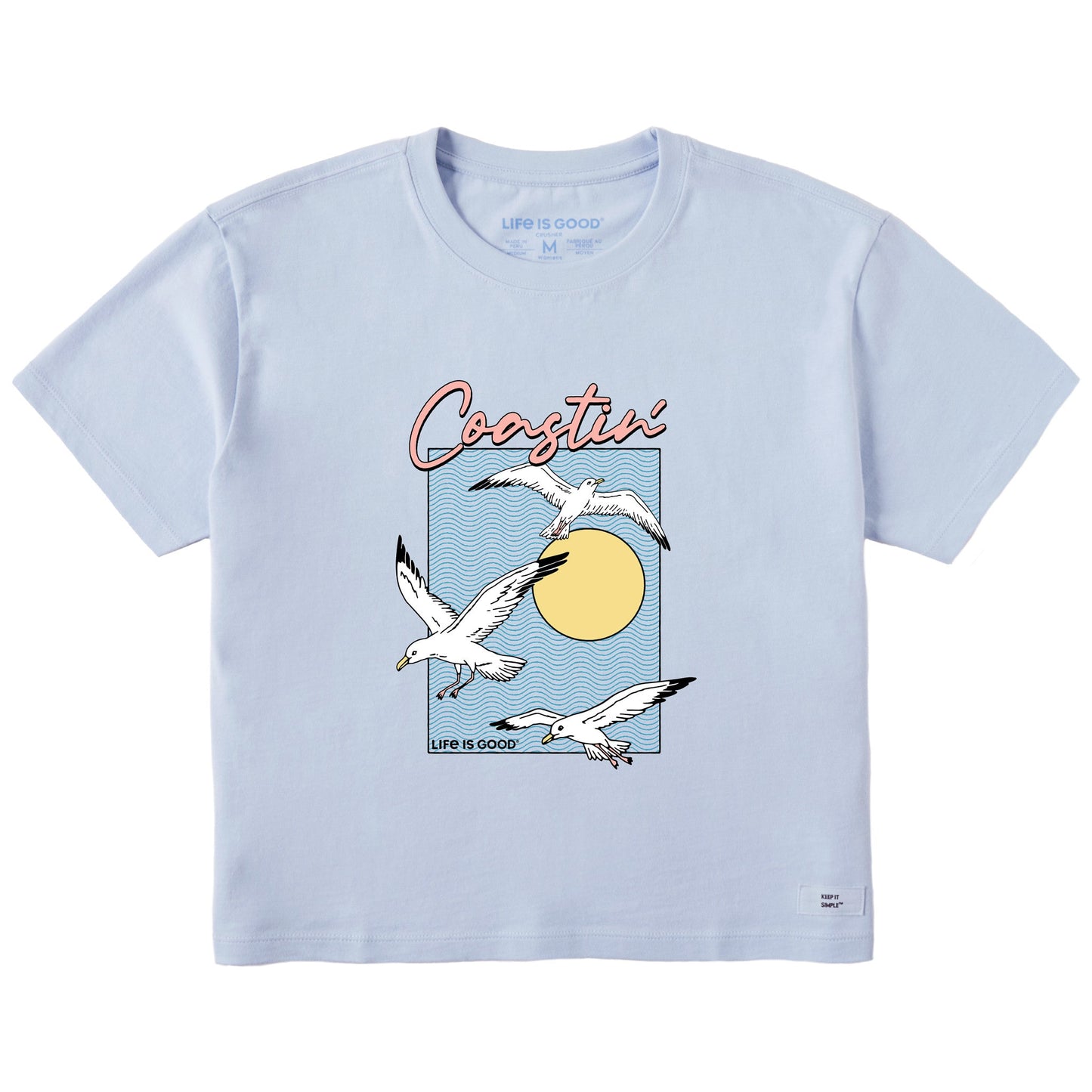 Women's Coastin Seagulls Short Sleeve Crusher Boxy Tee
