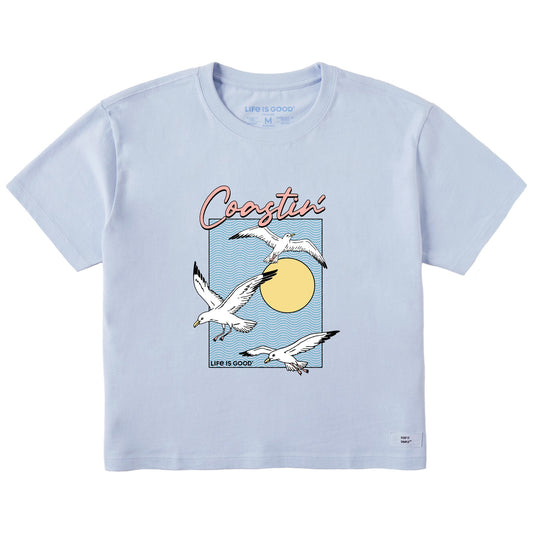 Women's Coastin Seagulls Short Sleeve Crusher Boxy Tee