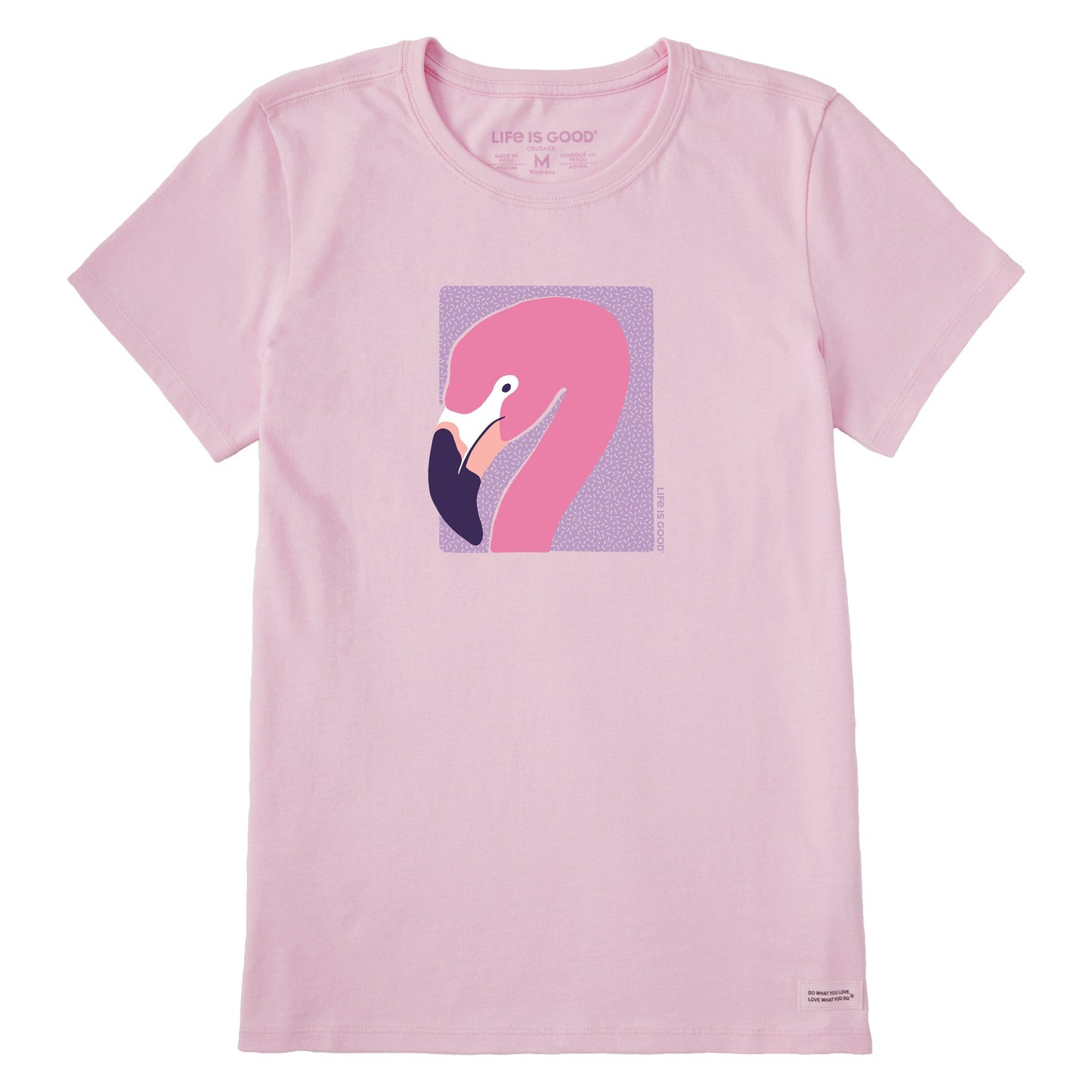 Women's Flamingo Face Short Sleeve Crusher Tee