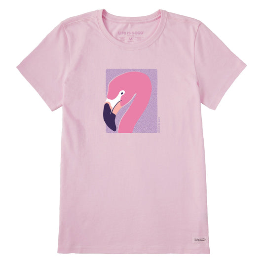 Women's Flamingo Face Short Sleeve Crusher Tee