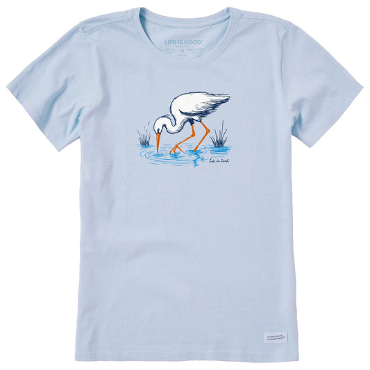 Women's Egret in the Water Short Sleeve Crusher Tee