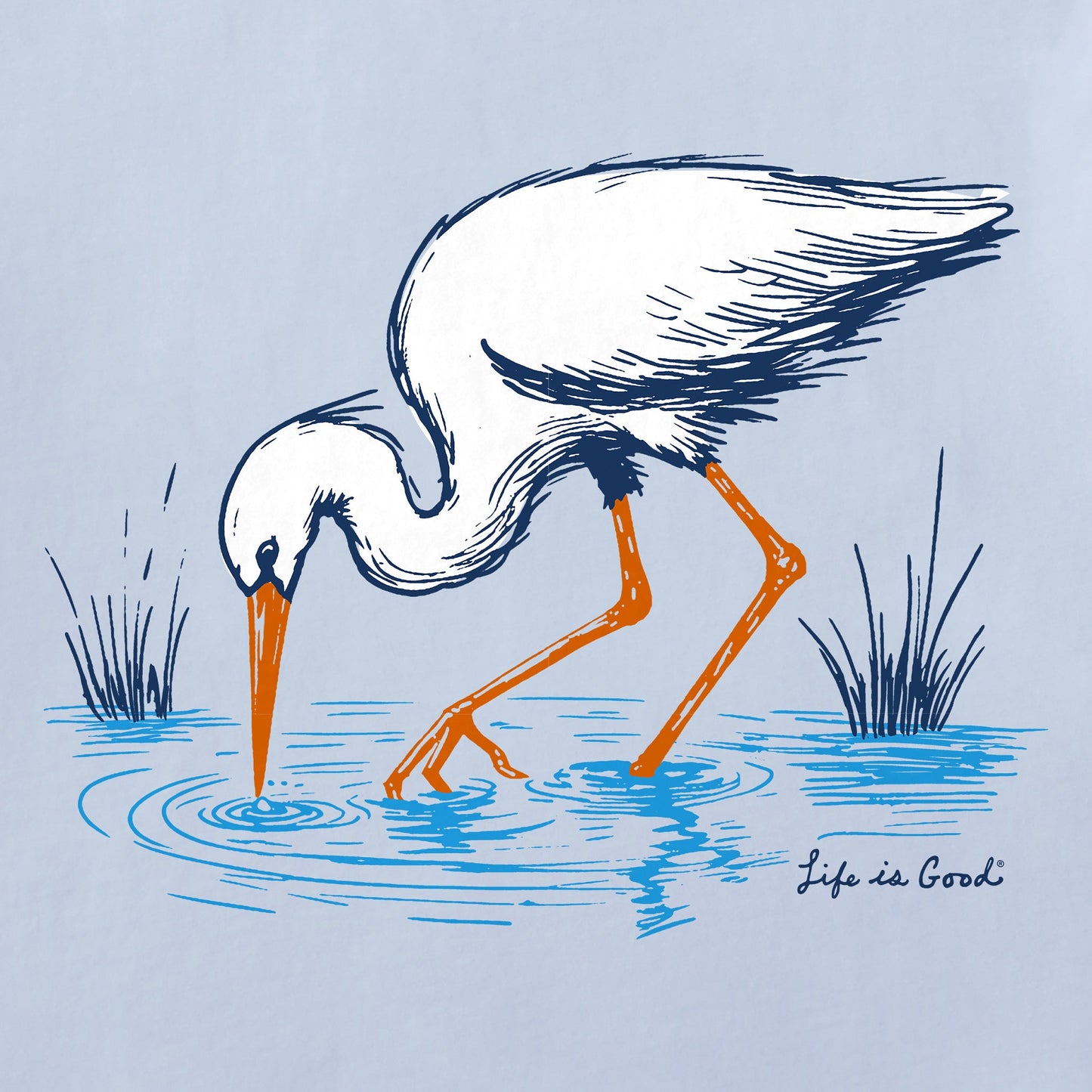 Women's Egret in the Water Short Sleeve Crusher Tee