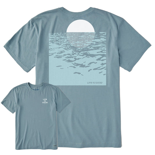 Men's Sunrise Over Waves Short Sleeve Crusher Tee