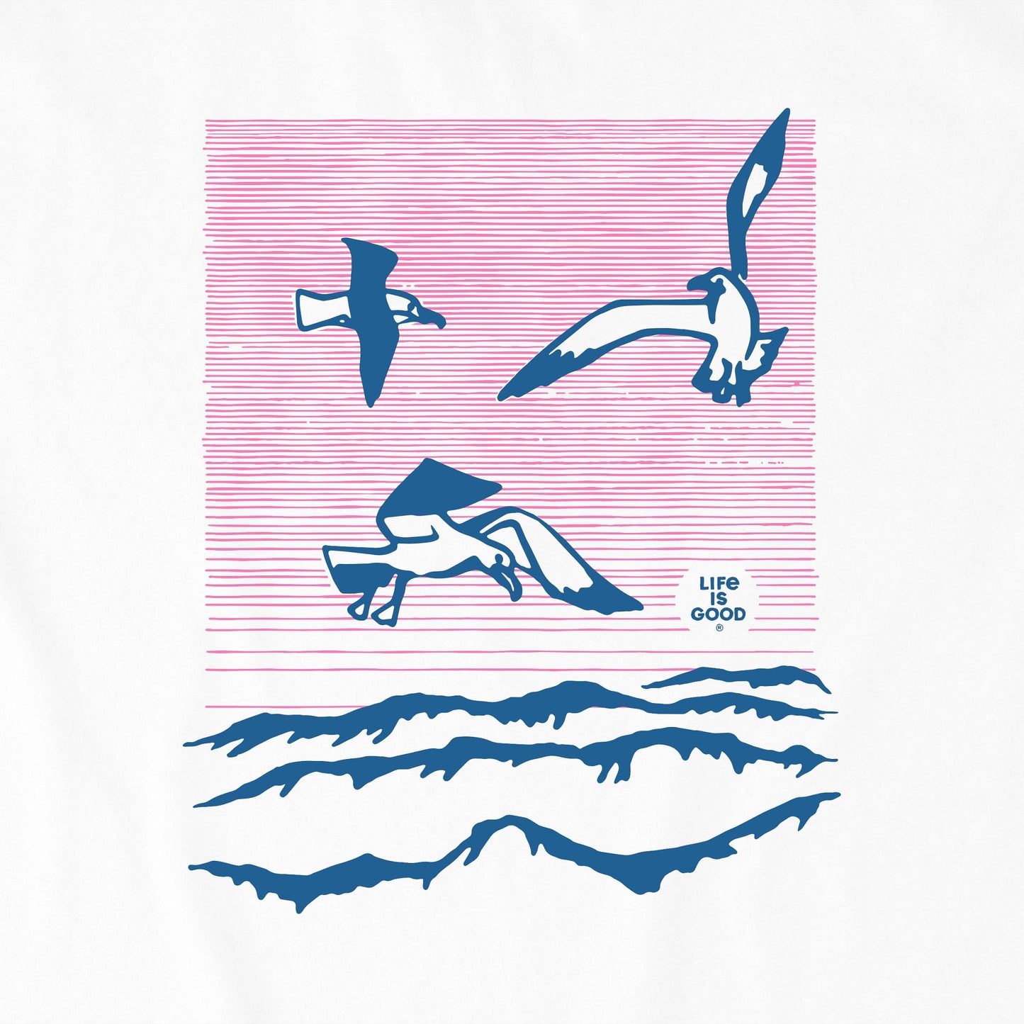 Women's Seagulls Over the Water Short Sleeve Crusher Boxy Tee