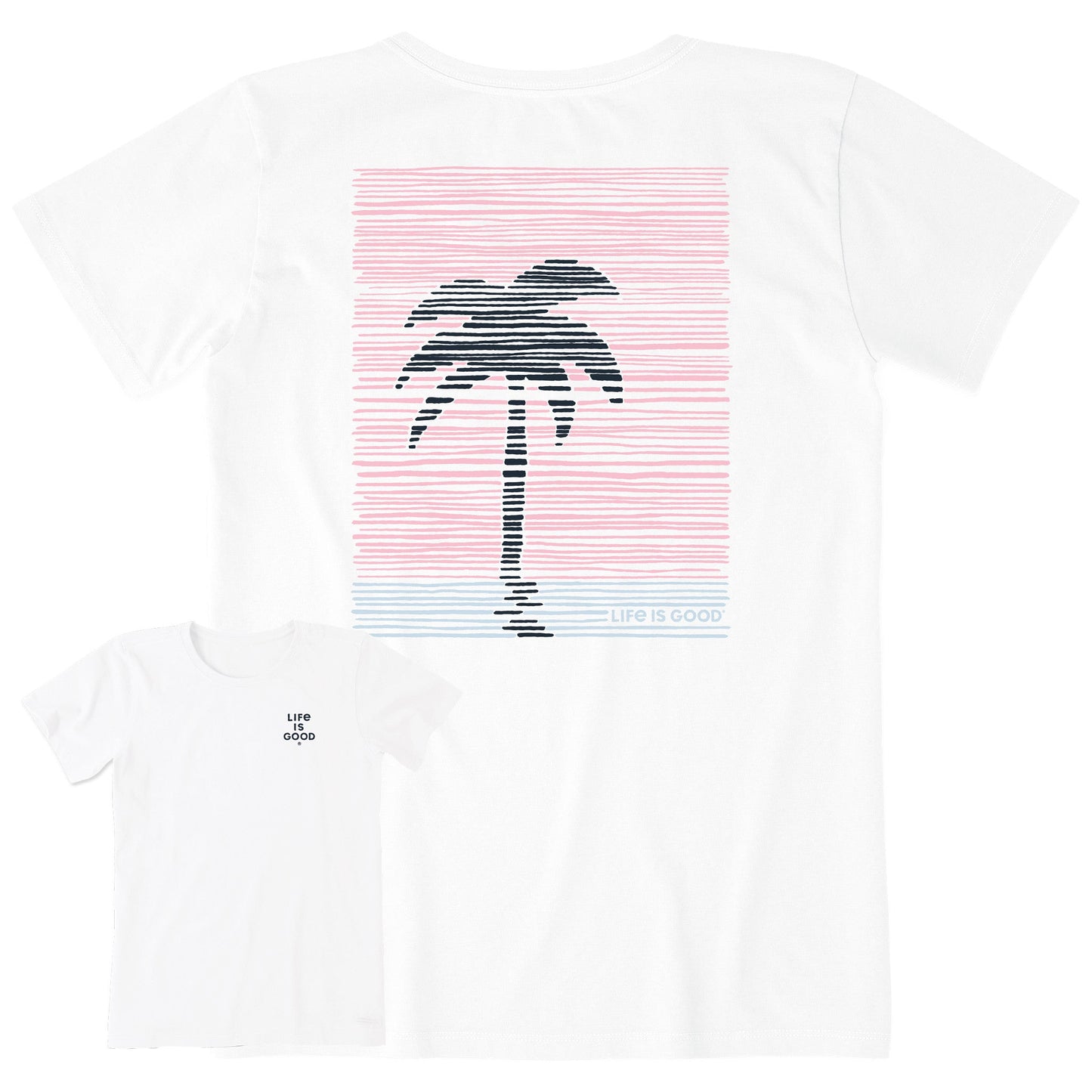 Women's Striped Palm Short Sleeve Tee