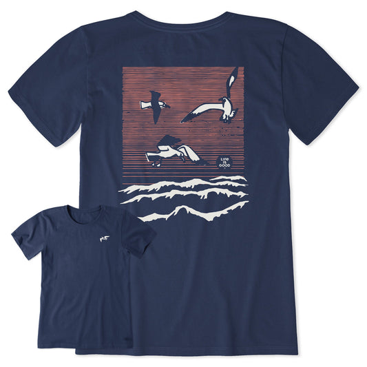 Women's Seagulls Over the Water Short Sleeve Tee