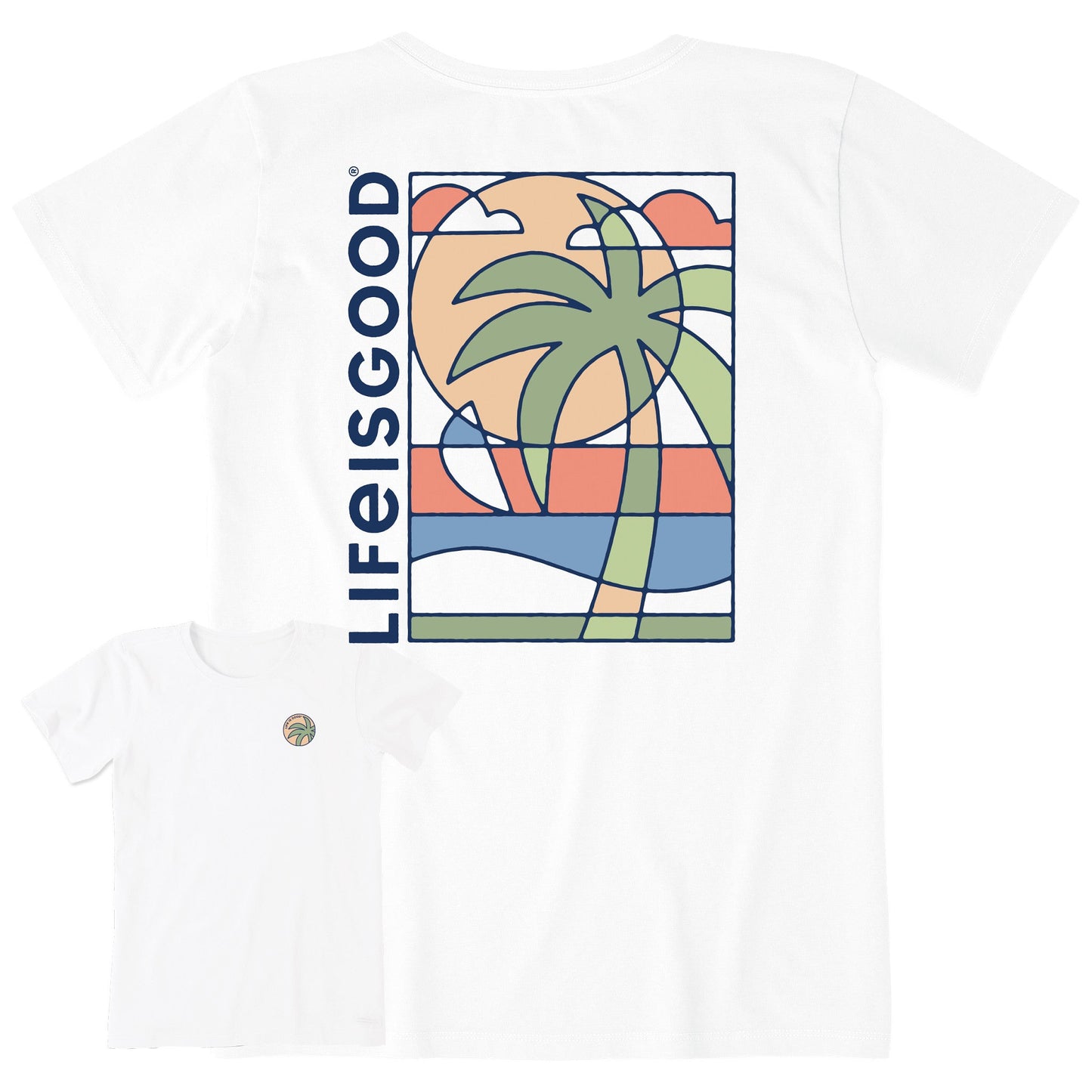 Women's Abstract Beach Short Sleeve Crusher Tee