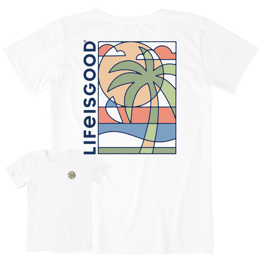 Women's Abstract Beach Short Sleeve Crusher Tee