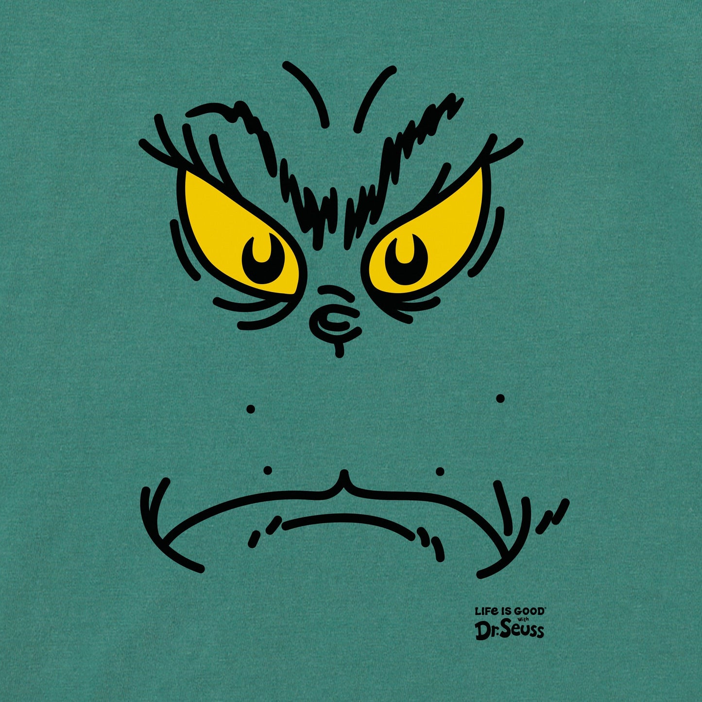 Men's Grinchy Face Long Sleeve Crusher Tee