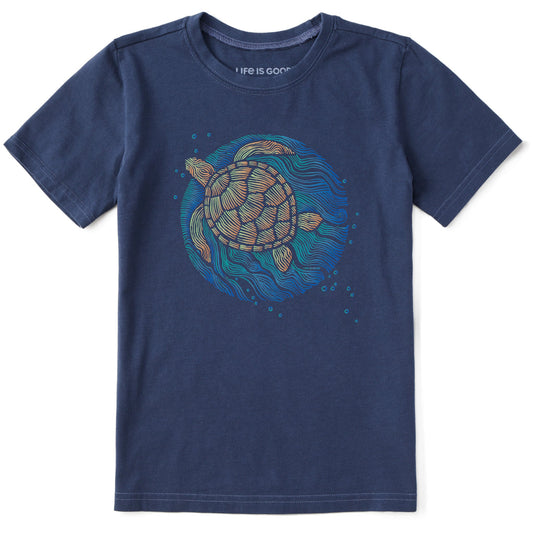 Kids Sea Turtle Swim Short Sleeve Crusher Tee