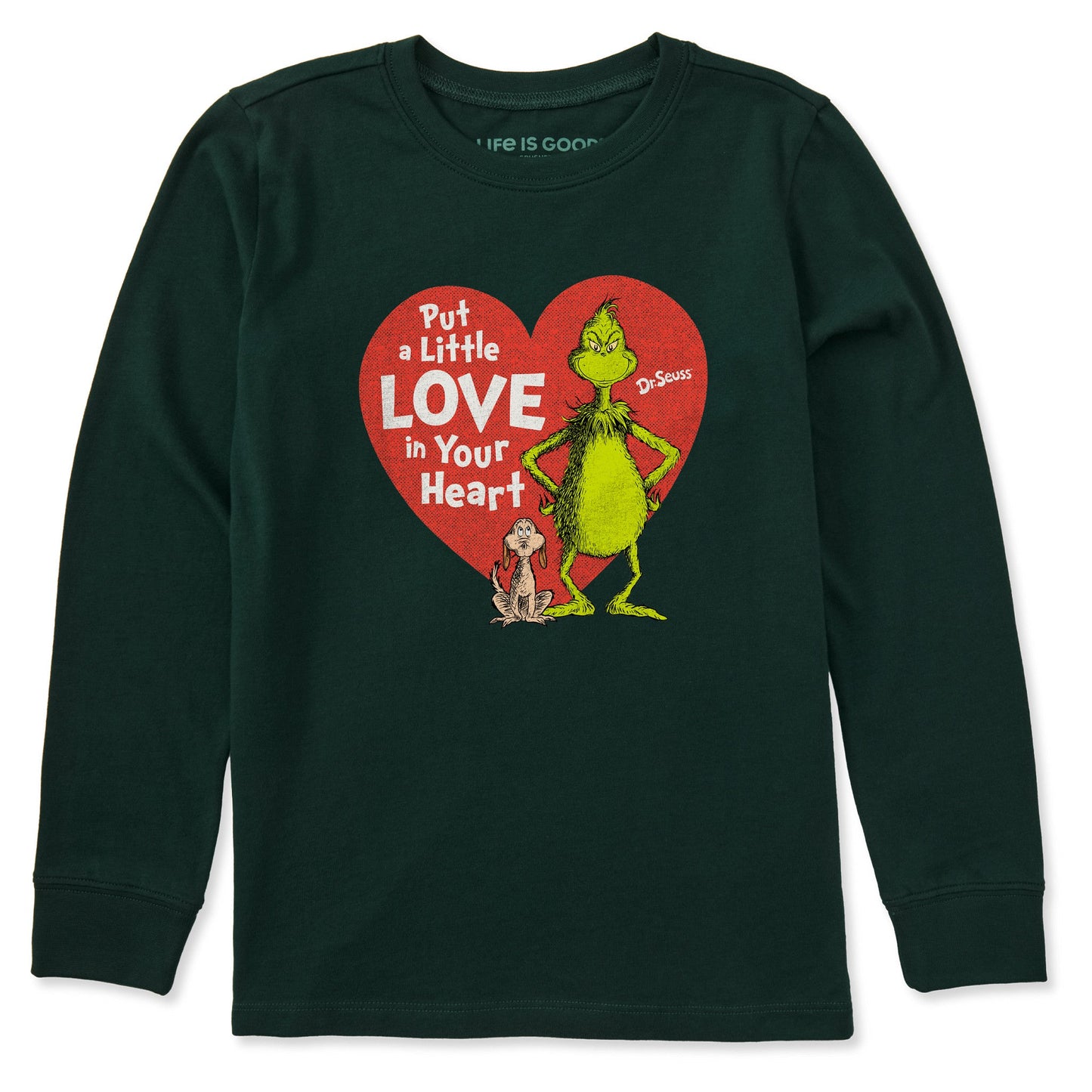Kids Put a Little Love Grinch Long Sleeve Crusher Tee