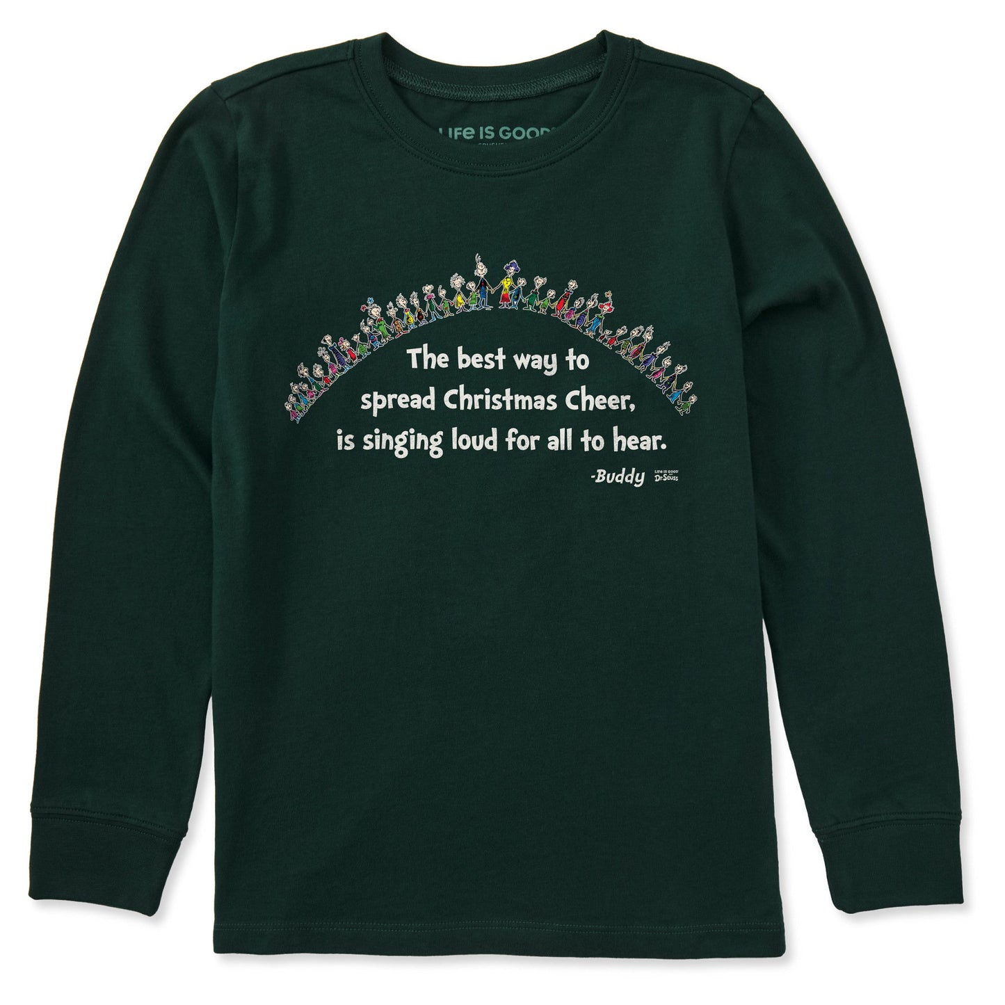 Kids Christmas Cheer Grinch Long Sleeve Crusher Tee
