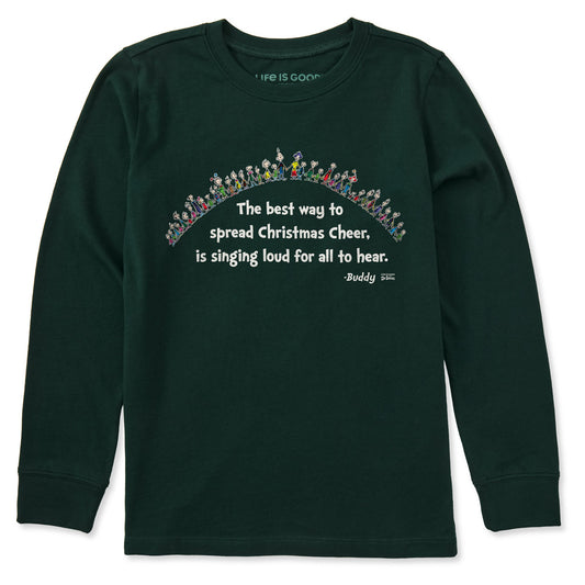 Kids Christmas Cheer Grinch Long Sleeve Crusher Tee