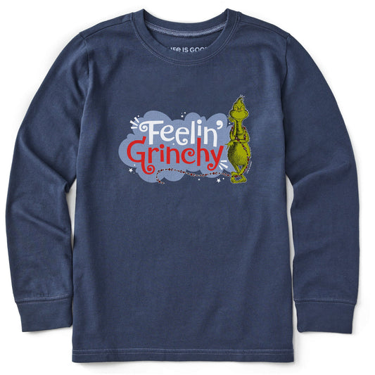 Kids Feelin' Grinchy Long Sleeve Crusher Tee