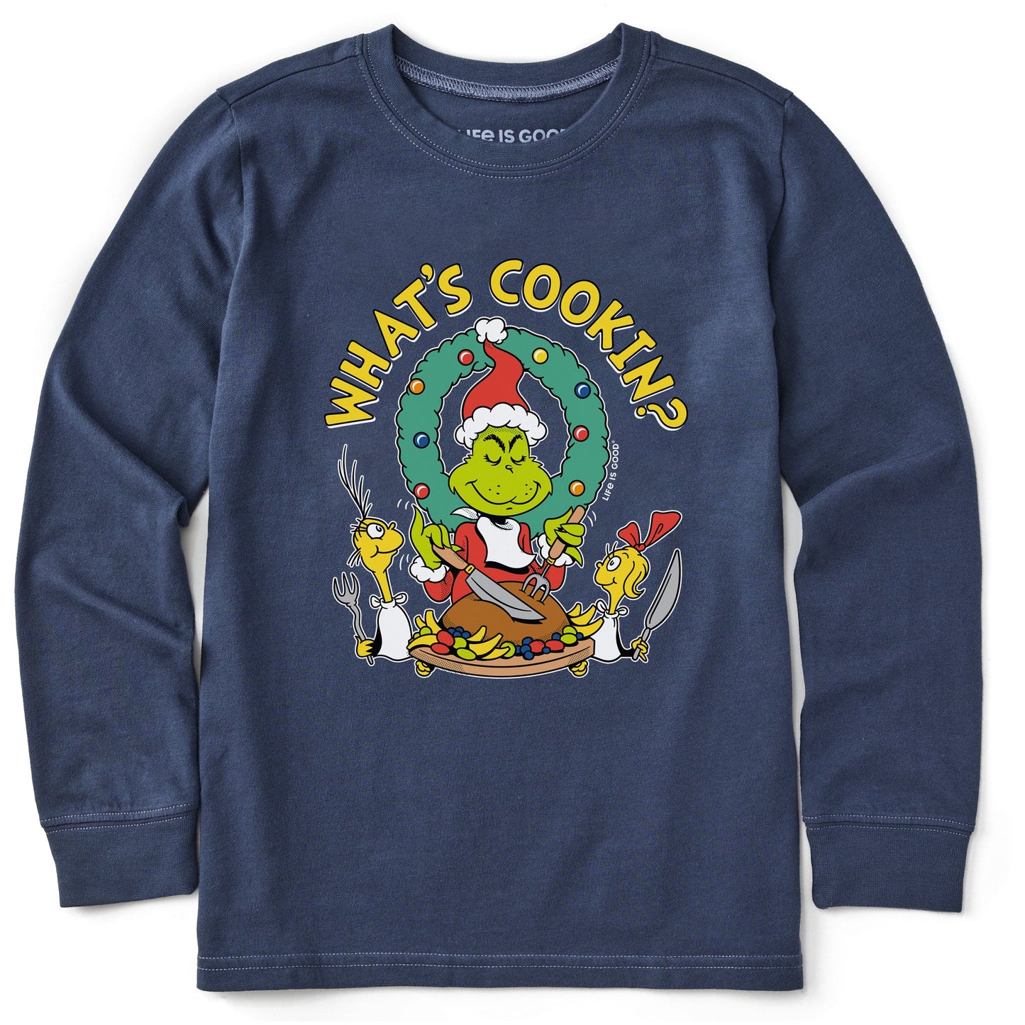 Kids What's Cookin Grinch Long Sleeve Crusher Tee