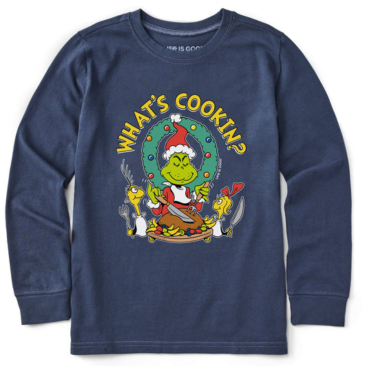 Kids What's Cookin Grinch Long Sleeve Crusher Tee
