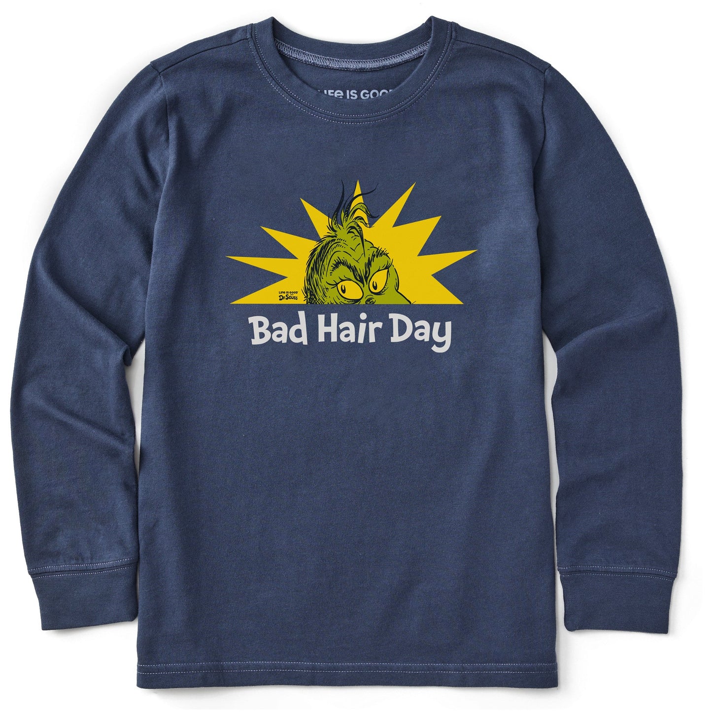 Kids Grinch Bad Hair Day Long Sleeve Crusher Tee