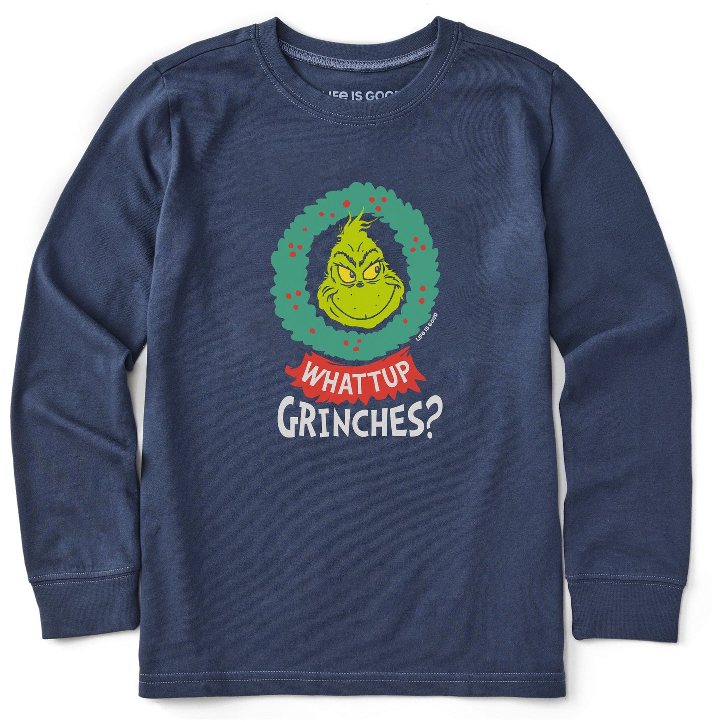 Kids Whattup Grinches Long Sleeve Crusher Tee