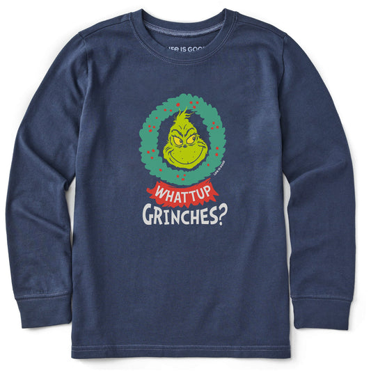 Kids Whattup Grinches Long Sleeve Crusher Tee