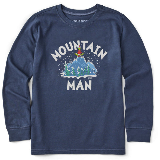 Kids Grinch Mountain Man Long Sleeve Crusher Tee