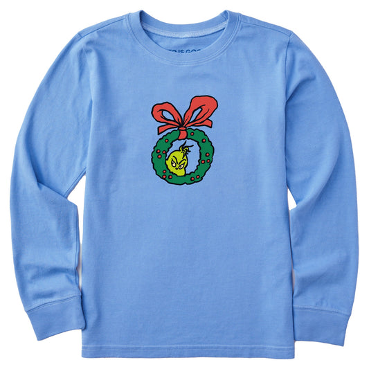 Kids Grinch Sneak Peek Long Sleeve Crusher Tee