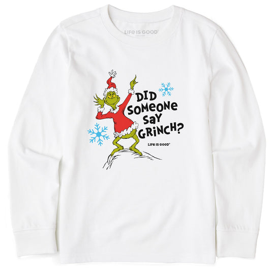 Kids Did Someone Say Grinch? Long Sleeve Crusher Tee