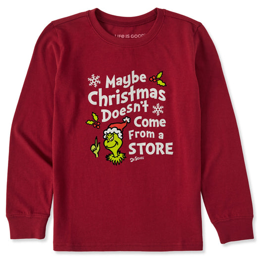 Kids Maybe Christmas Grinch Long Sleeve Crusher Tee