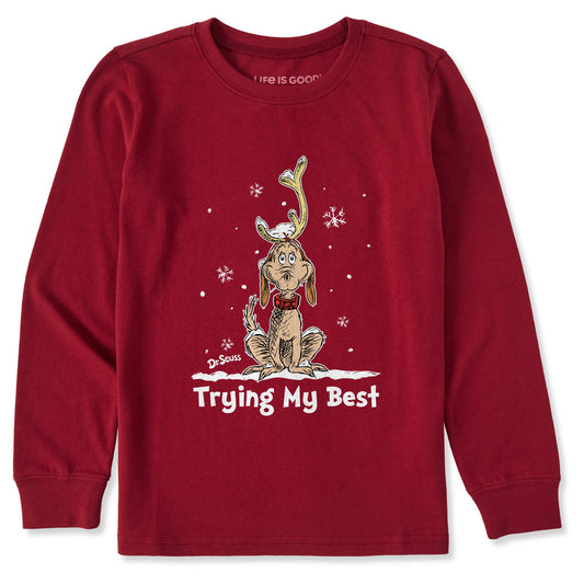 Kids Trying My Best Max Long Sleeve Crusher Tee