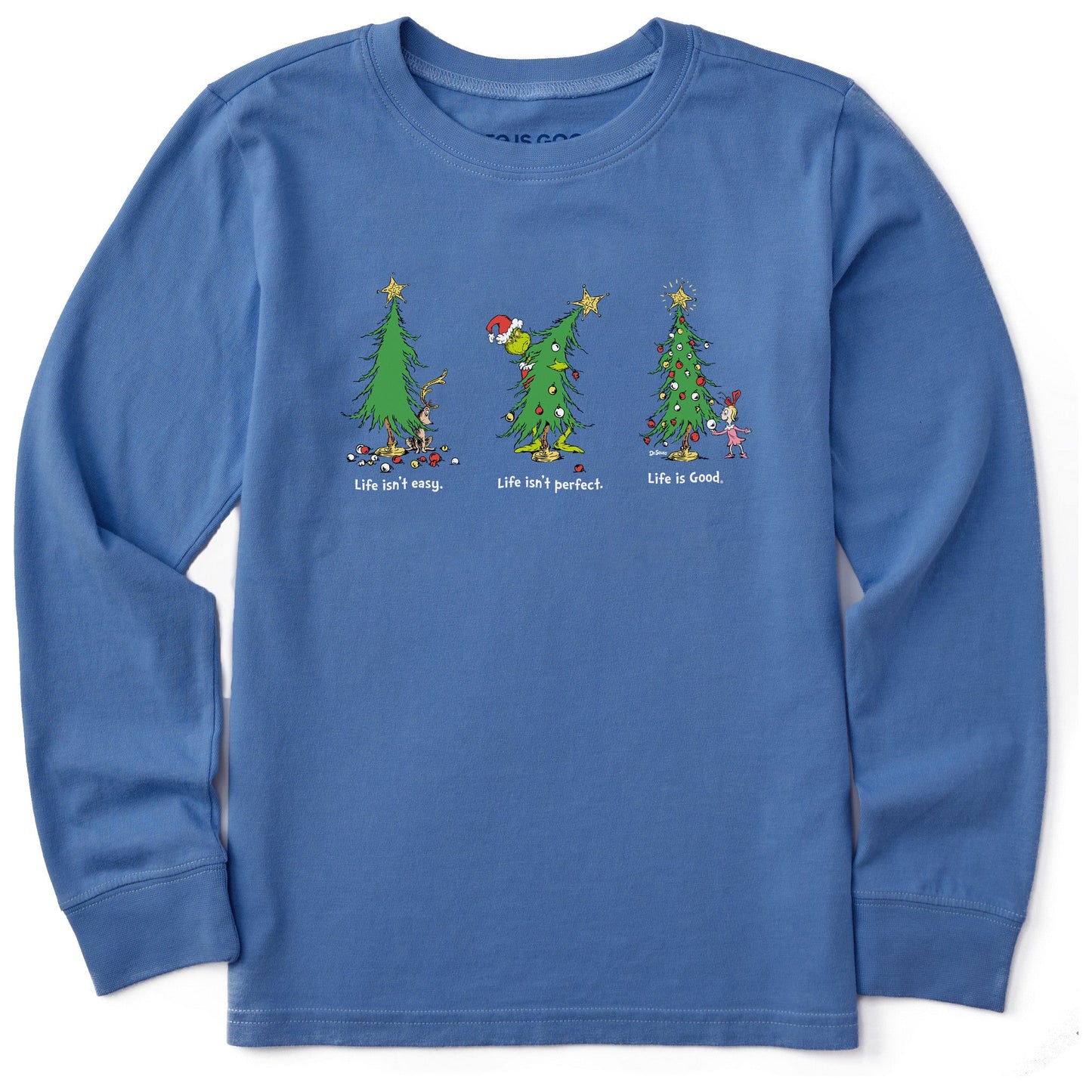 Kids Life Isn't Easy Grinch Long Sleeve Crusher Tee