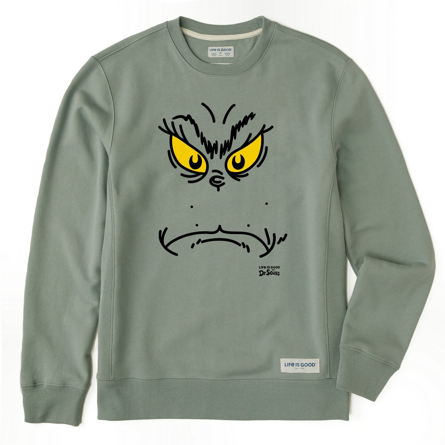 Men's Grinchy Face Simply True Fleece Crew