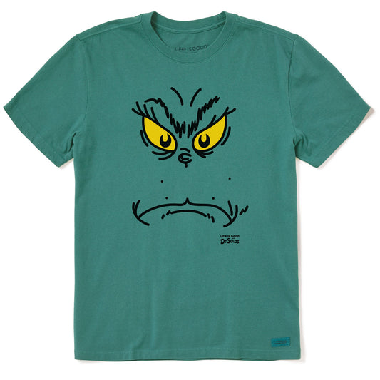 Men's Grinchy Face Short Sleeve Crusher Tee