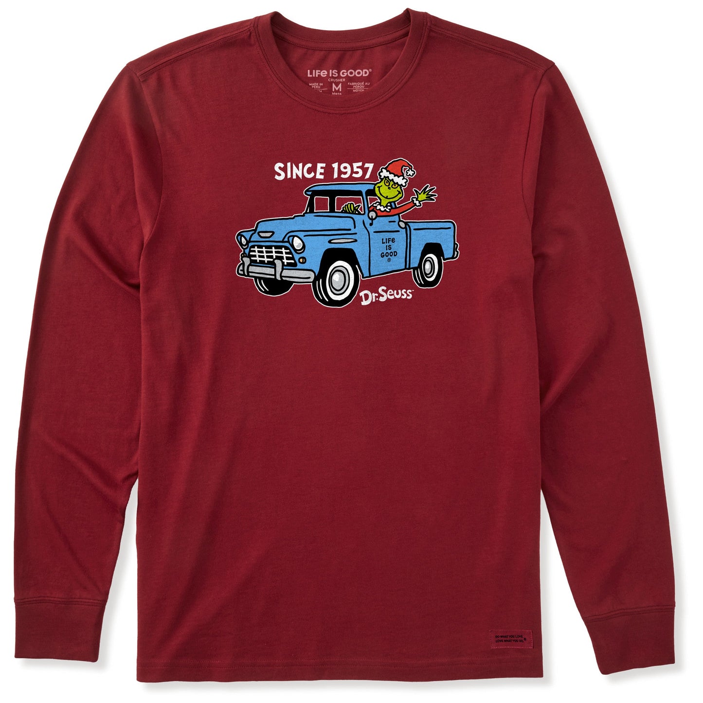 Men's Since 1957 Grinch Long Sleeve Crusher Tee