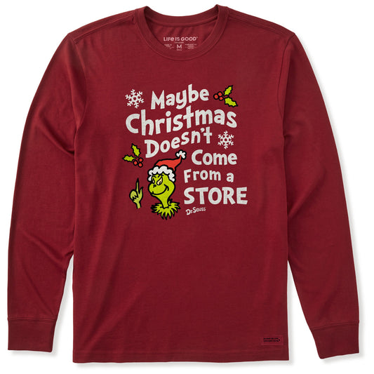 Men's Maybe Christmas Grinch Long Sleeve Crusher Tee