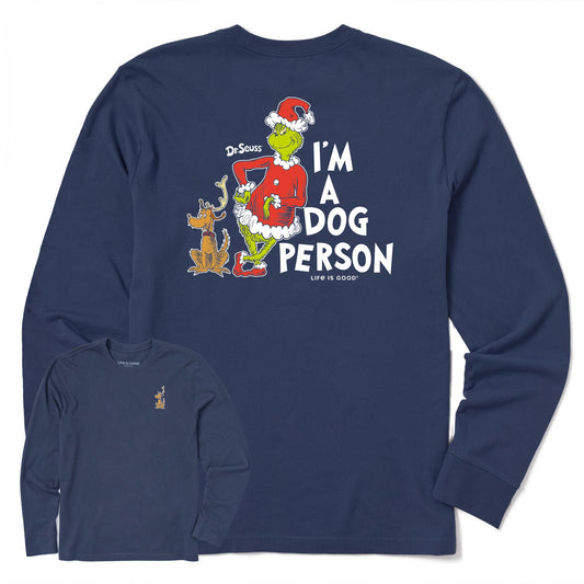 Men's I'm a Dog Person Grinch Long Sleeve Crusher Tee