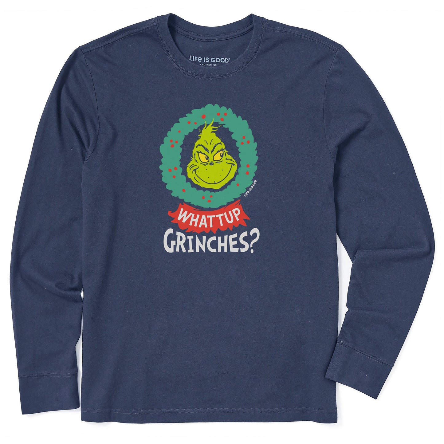 Men's Whattup Grinches Long Sleeve Crusher Tee