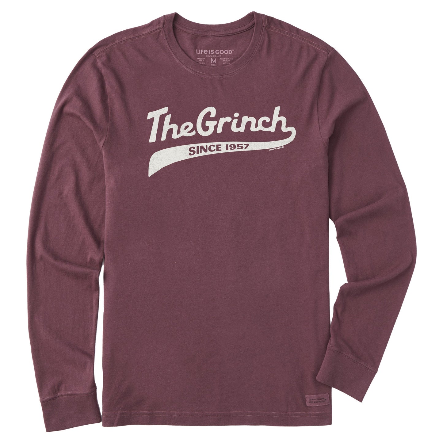 Men's The Grinch Ballyard Script Long Sleeve Crusher Tee