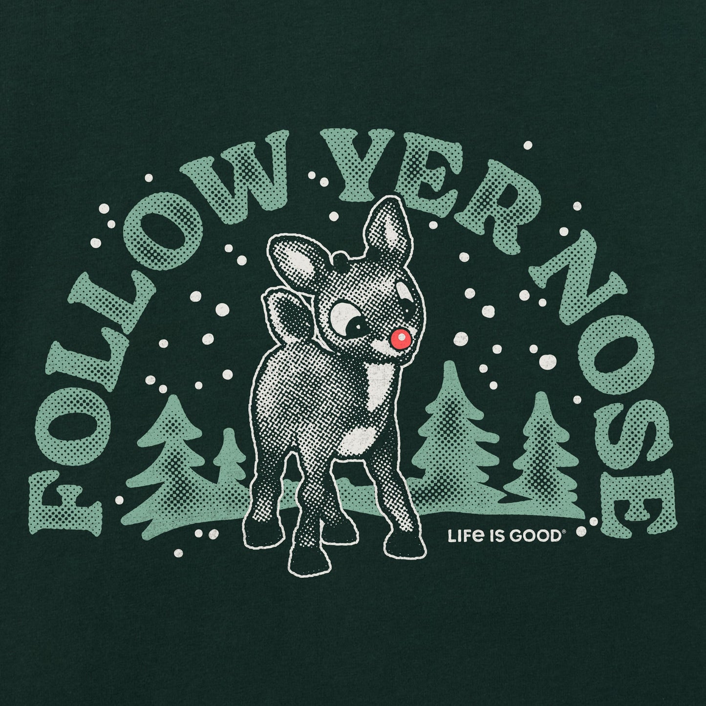 Men's Rudolph Follow Yer Nose Long Sleeve Crusher Tee