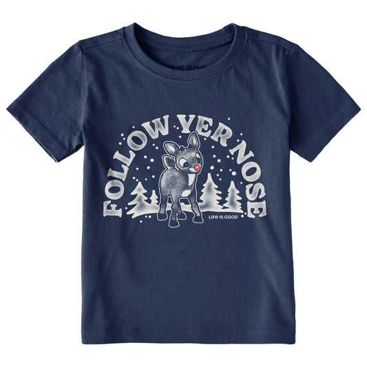 Toddler Rudolph Follow Yer Nose Short Sleeve Crusher Tee