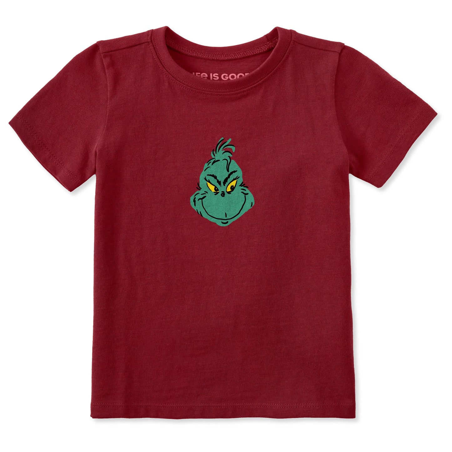 Toddler Grinch Mini Face Short Sleeve Crusher Tee