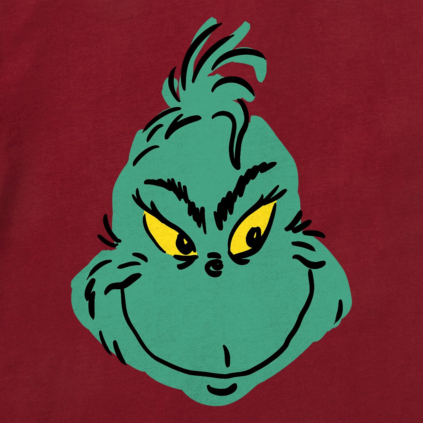 Toddler Grinch Mini Face Short Sleeve Crusher Tee