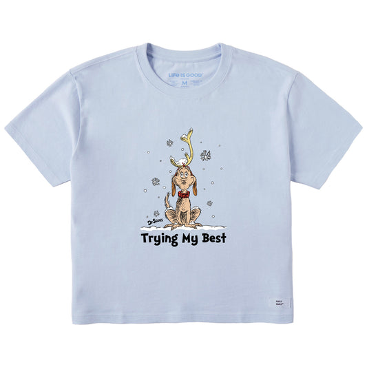 Women's Trying My Best Max Short Sleeve Crusher Boxy Tee