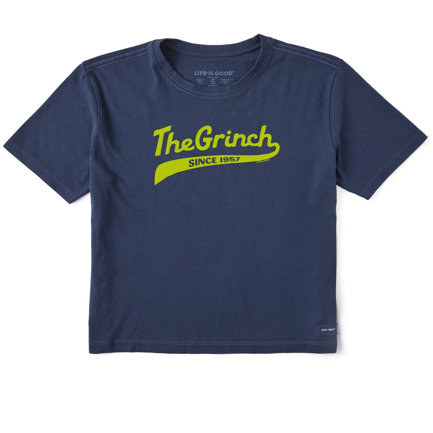 Women's The Grinch Ballyard Script Short Sleeve Crusher Boxy Tee